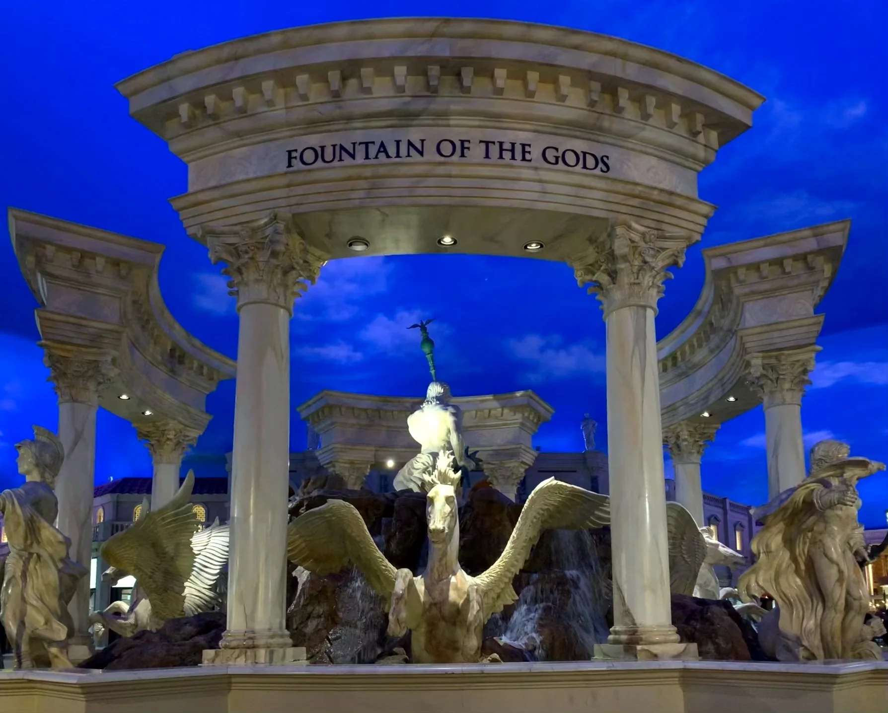 The Fountain of the Gods, a sculptural indoor fountain at the Forum Shops at Caesars in Las Vegas.