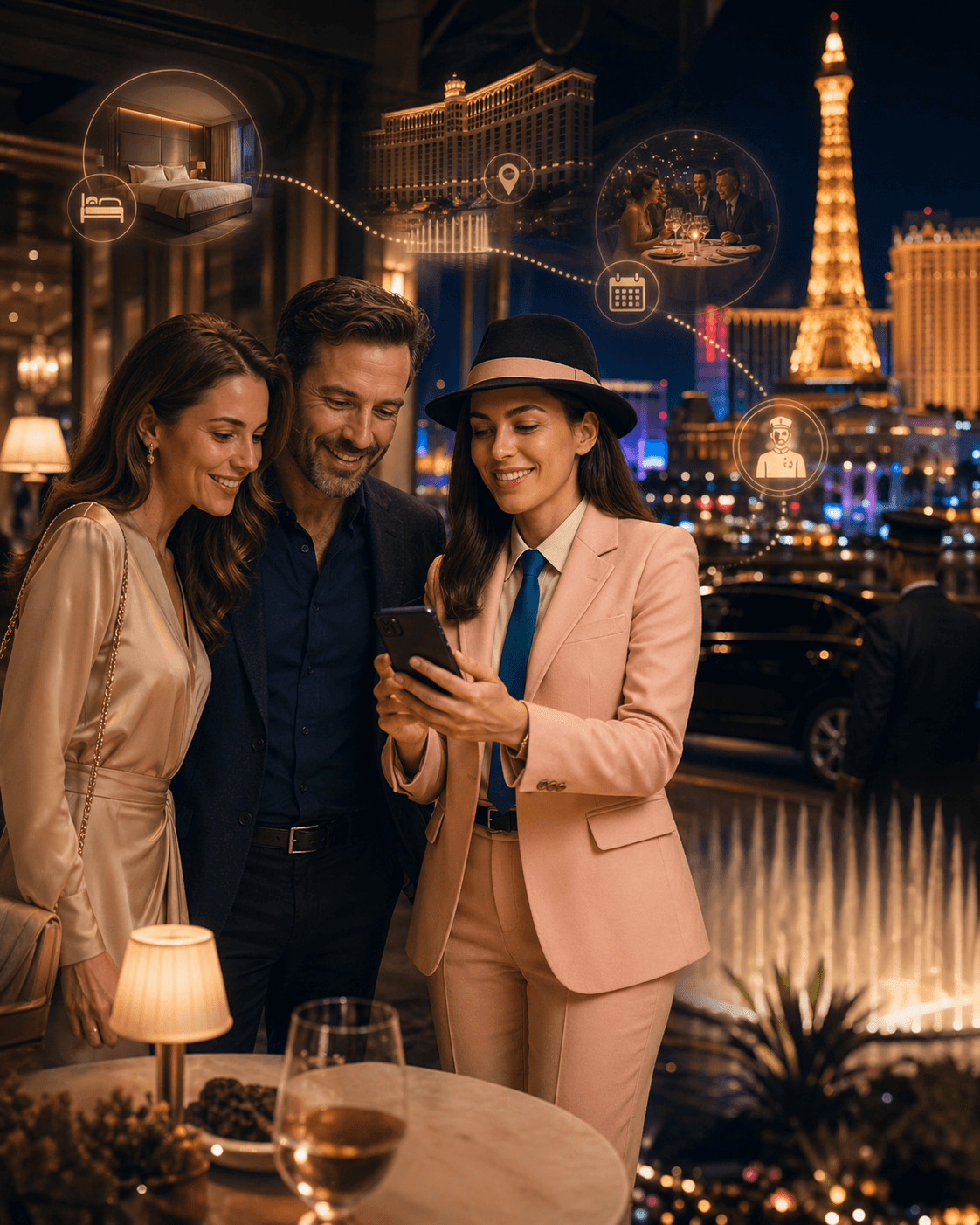 Travelers using Agent Ailure to shape hotel, dining, and itinerary choices in Las Vegas